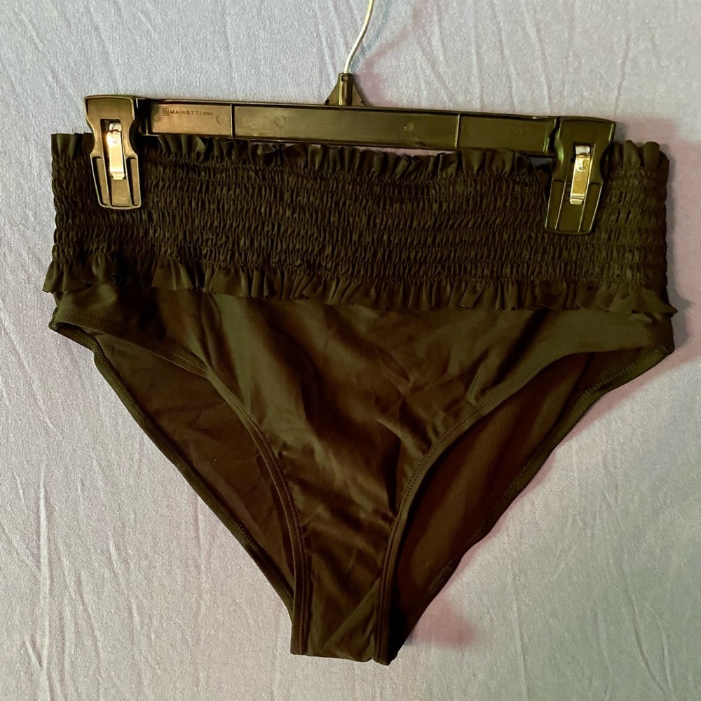 🏖️SHEKINI Ruched/Smocked High Waisted Swim Bottom🏖️ NWT